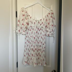 William B Puff Sleeve Floral Mini